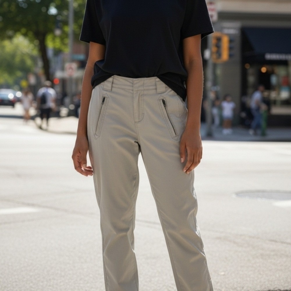 EUC Vintage Coldwater Creek City Fit Sz. 8 Gray Zippered Front Pocket‎ Pants